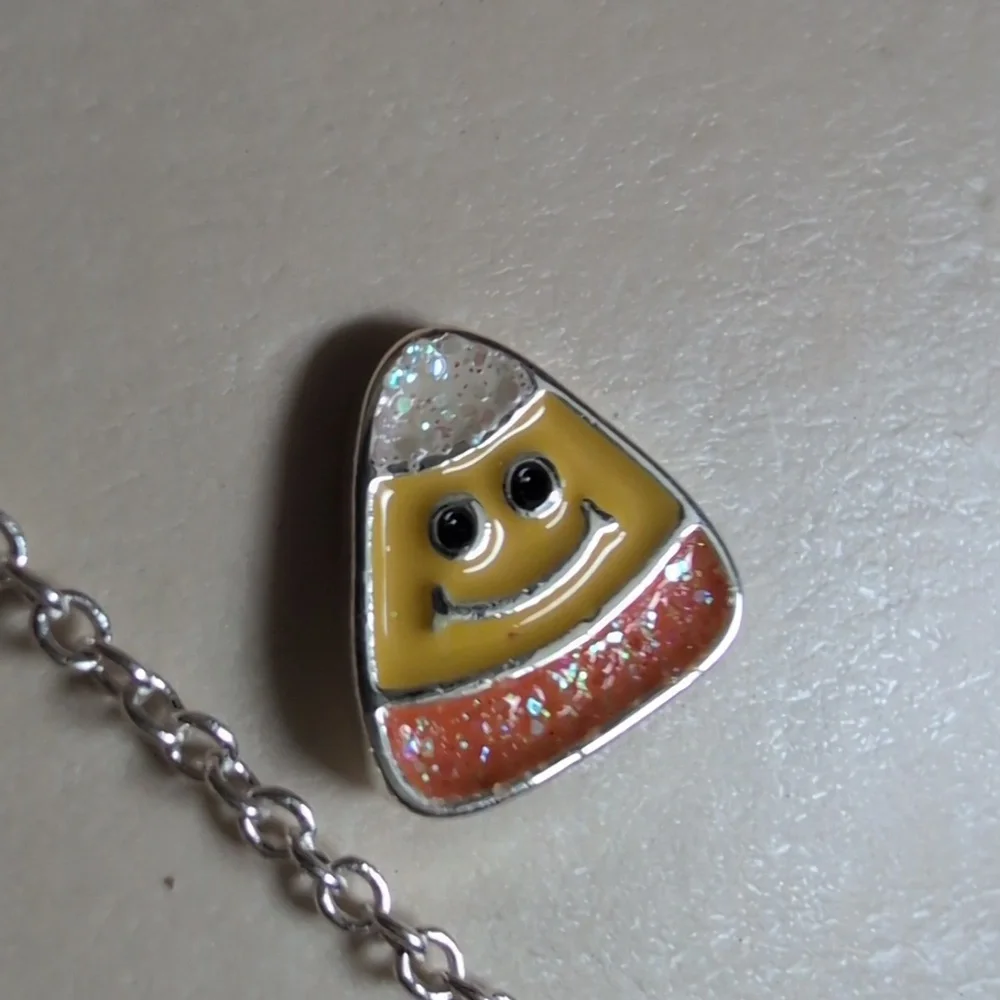 FAO Schwarz Fine Silver Plate Candy Corn Necklace Set